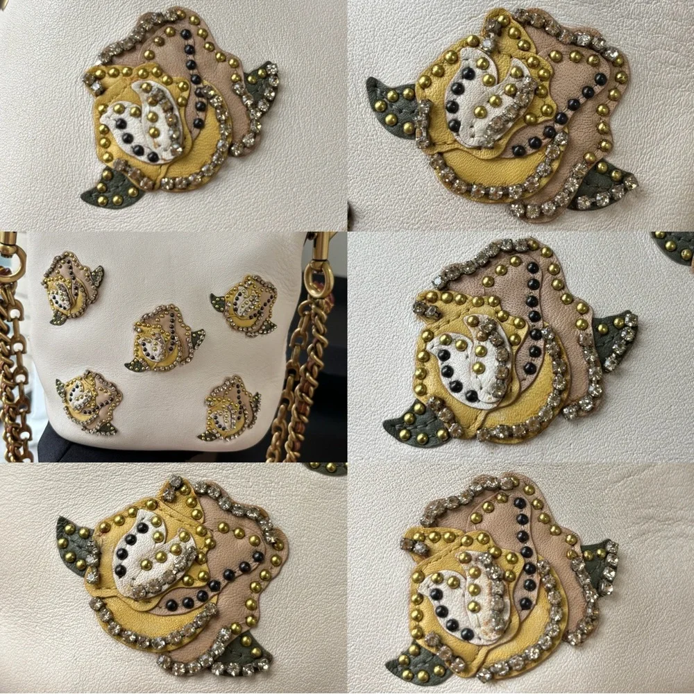 COACH Duffle 12 Bag With Rose Applique